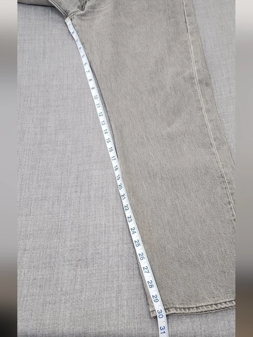 Levi's 501 Button Fly Grey Denim Jeans. 38 × 30